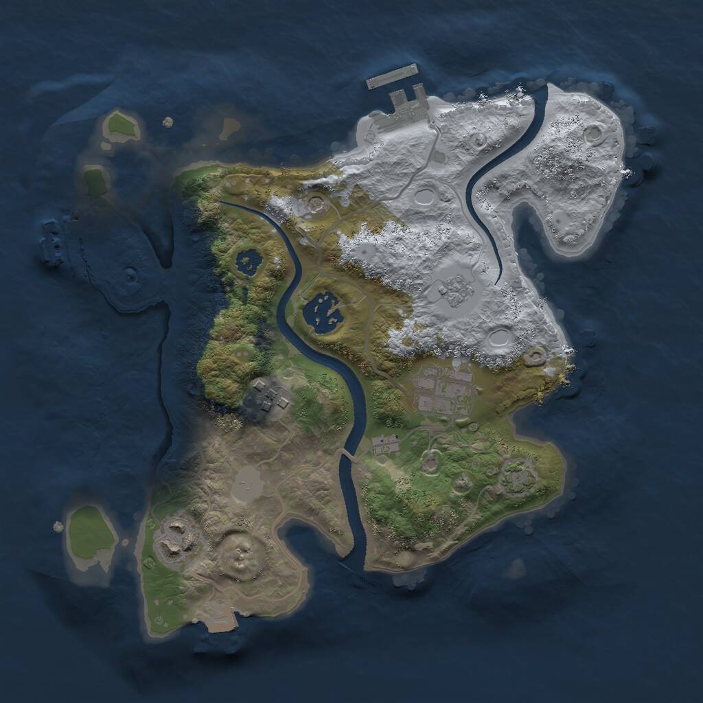 Rust Map: Procedural Map, Size: 2700, Seed: 1775476889, 10 Monuments