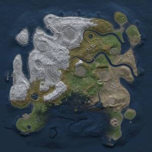 Thumbnail Rust Map: Procedural Map, Size: 3300, Seed: 1581041755, 13 Monuments