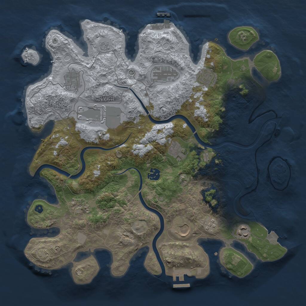 Rust Map: Procedural Map, Size: 3700, Seed: 1892204400, 16 Monuments