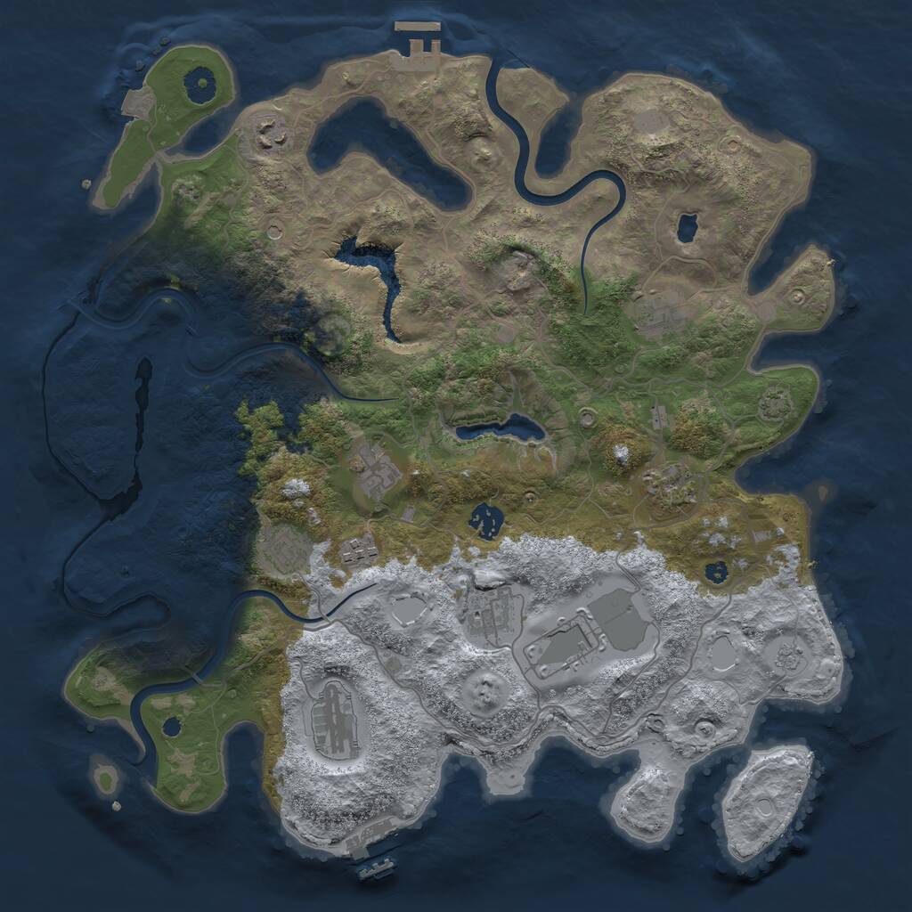 Rust Map: Procedural Map, Size: 4000, Seed: 96533765, 16 Monuments