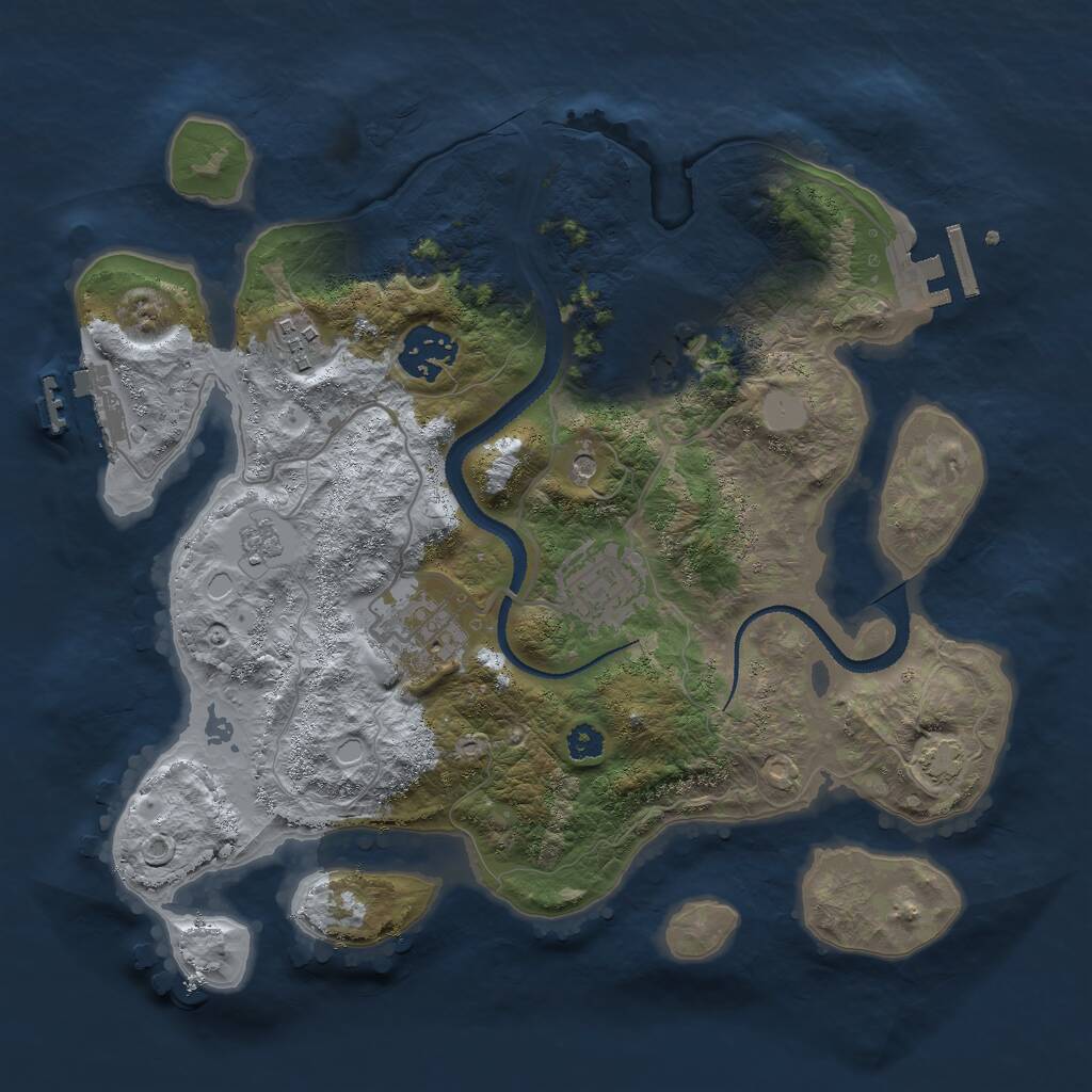 Rust Map: Procedural Map, Size: 3000, Seed: 501823148, 11 Monuments