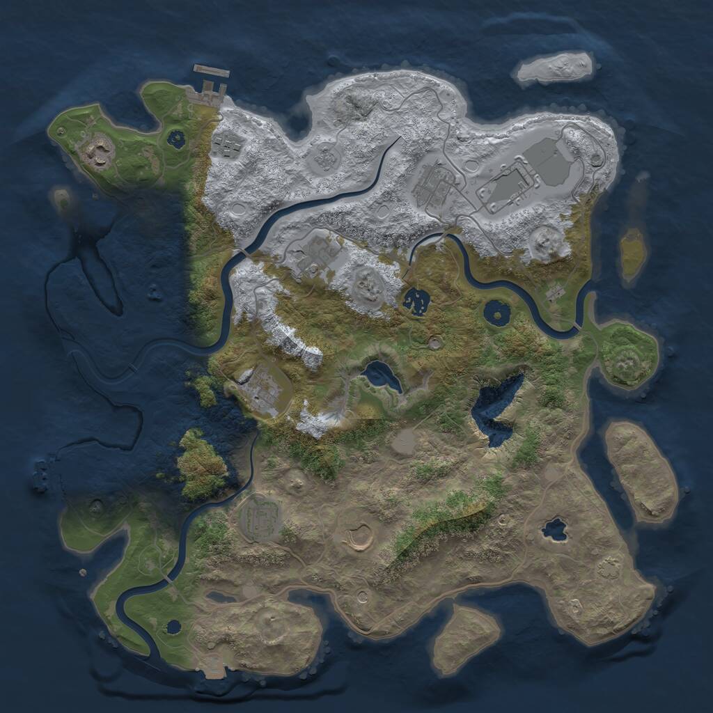Rust Map: Procedural Map, Size: 4000, Seed: 1661405177, 15 Monuments