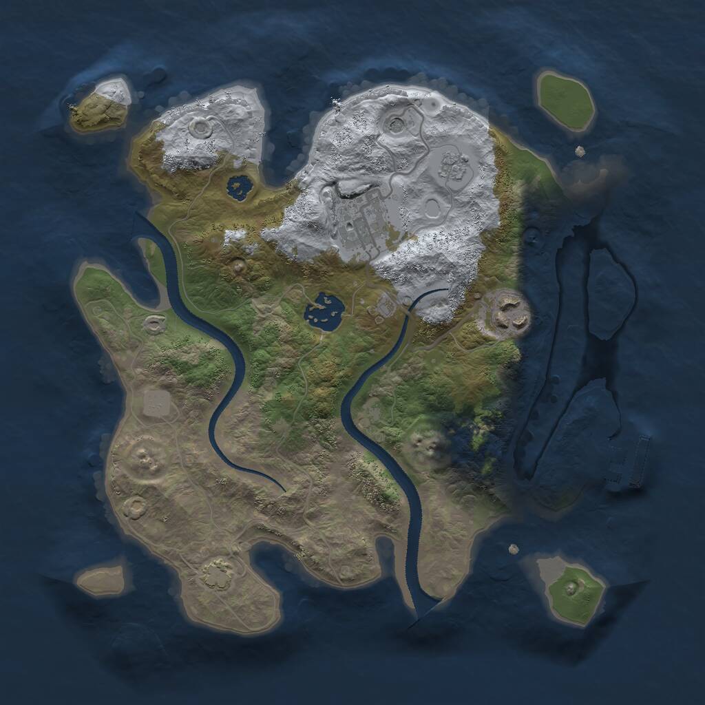 Rust Map: Procedural Map, Size: 2800, Seed: 1080176437, 8 Monuments