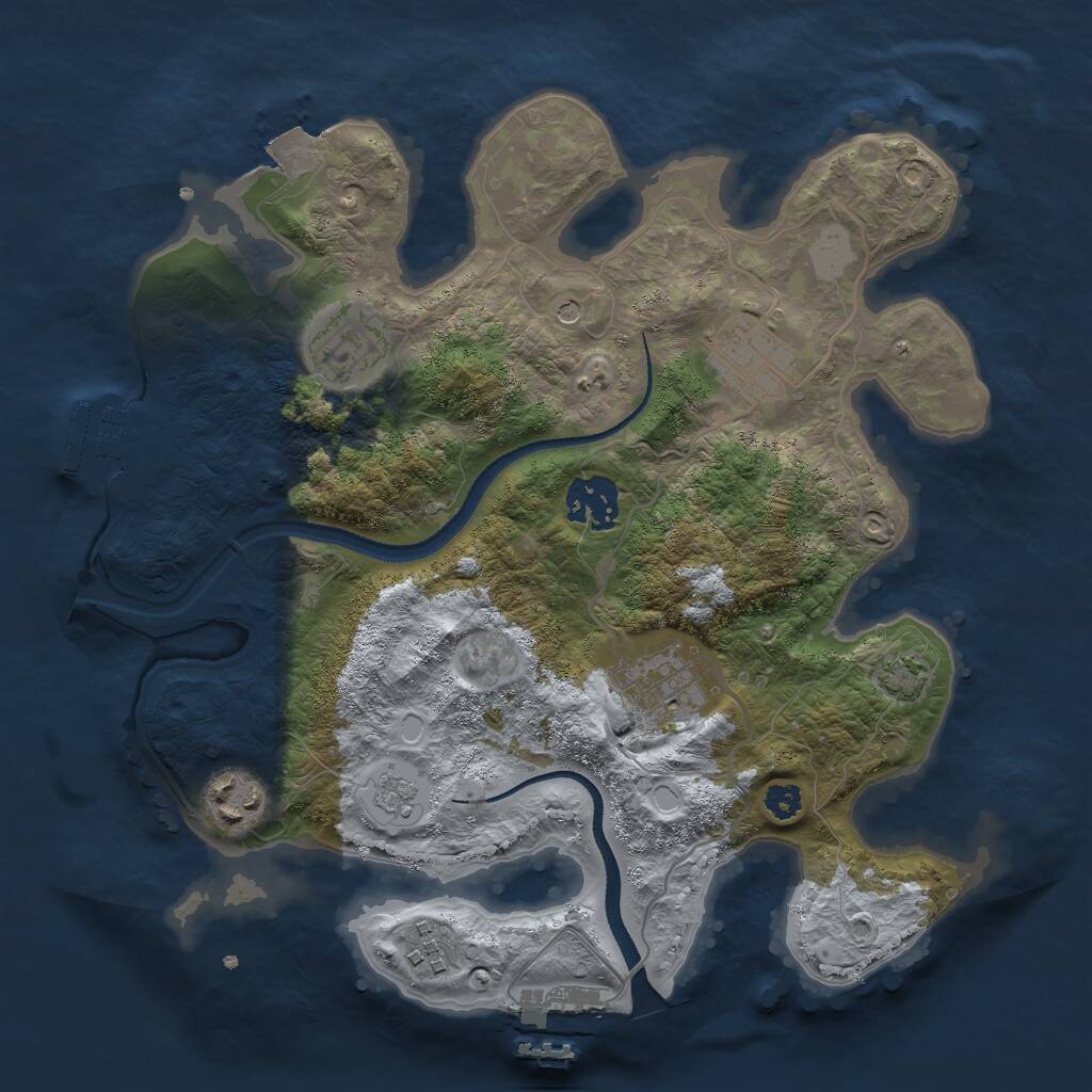 Rust Map: Procedural Map, Size: 3000, Seed: 86872, 12 Monuments