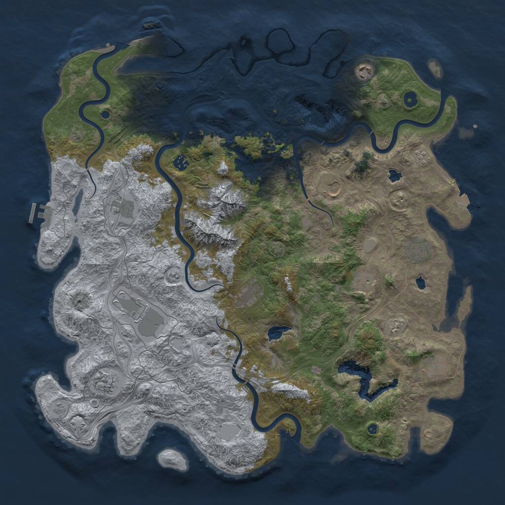 Rust Map: Procedural Map, Size: 5000, Seed: 1653409792, 17 Monuments