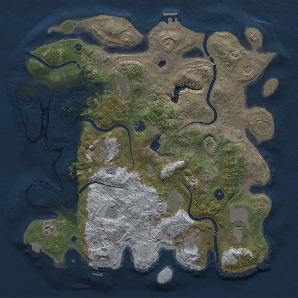 Rust Map: Procedural Map, Size: 4250, Seed: 1096147083, 17 Monuments