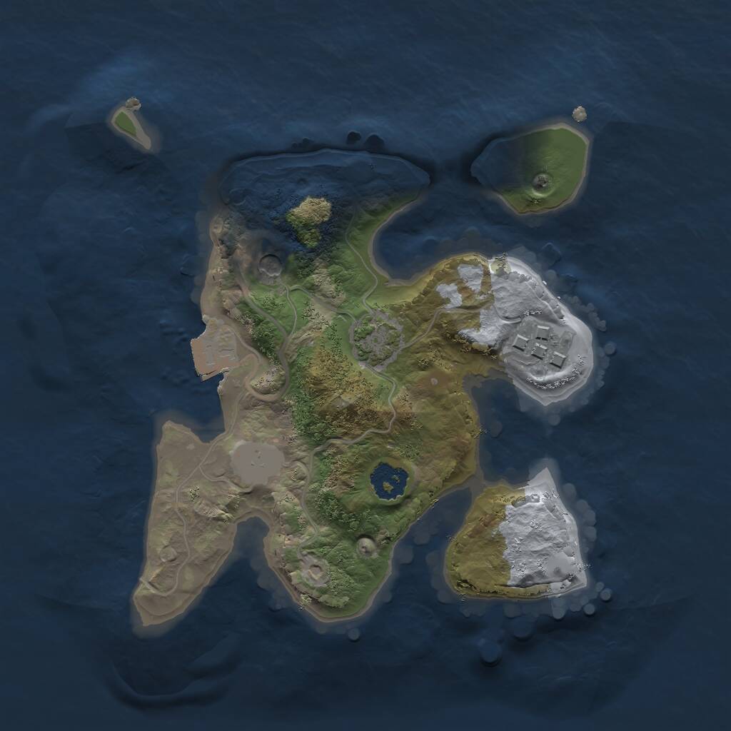 Rust Map: Procedural Map, Size: 2000, Seed: 45343367, 4 Monuments
