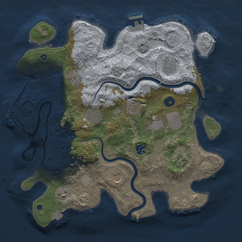 Rust Map: Procedural Map, Size: 3500, Seed: 1641081665, 16 Monuments