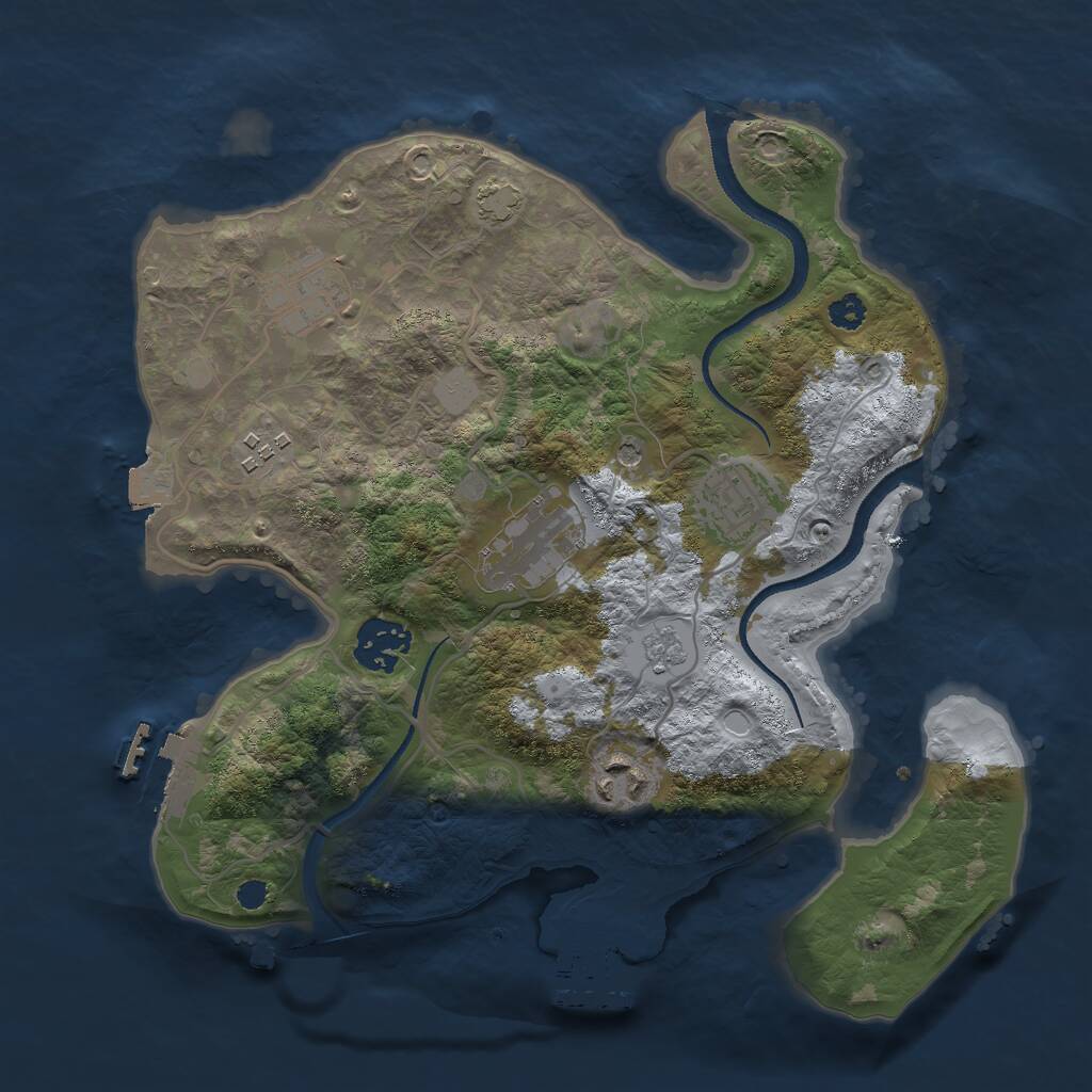 Rust Map: Procedural Map, Size: 3000, Seed: 9753, 12 Monuments