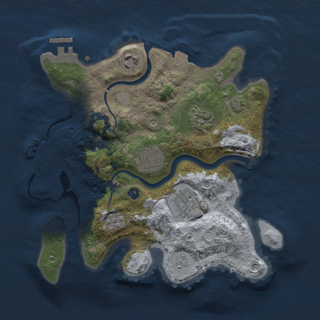 Rust Map: Procedural Map, Size: 2800, Seed: 2095919228, 11 Monuments