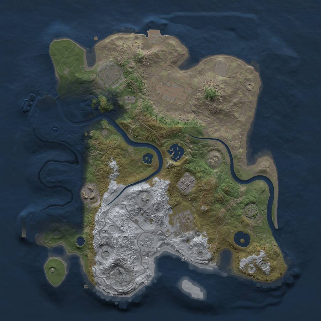 Rust Map: Procedural Map, Size: 3000, Seed: 1322151712, 12 Monuments