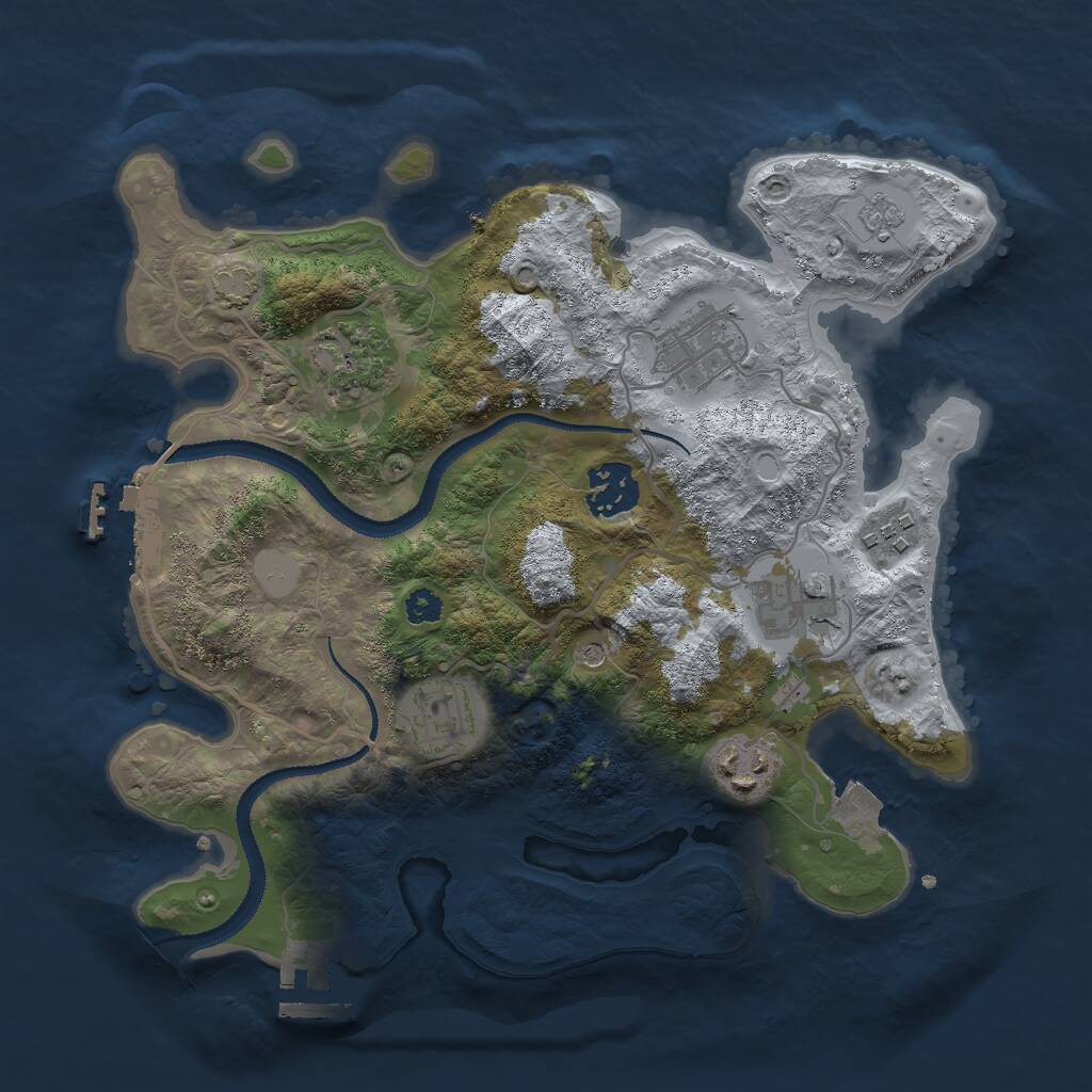 Rust Map: Procedural Map, Size: 3000, Seed: 27520, 13 Monuments