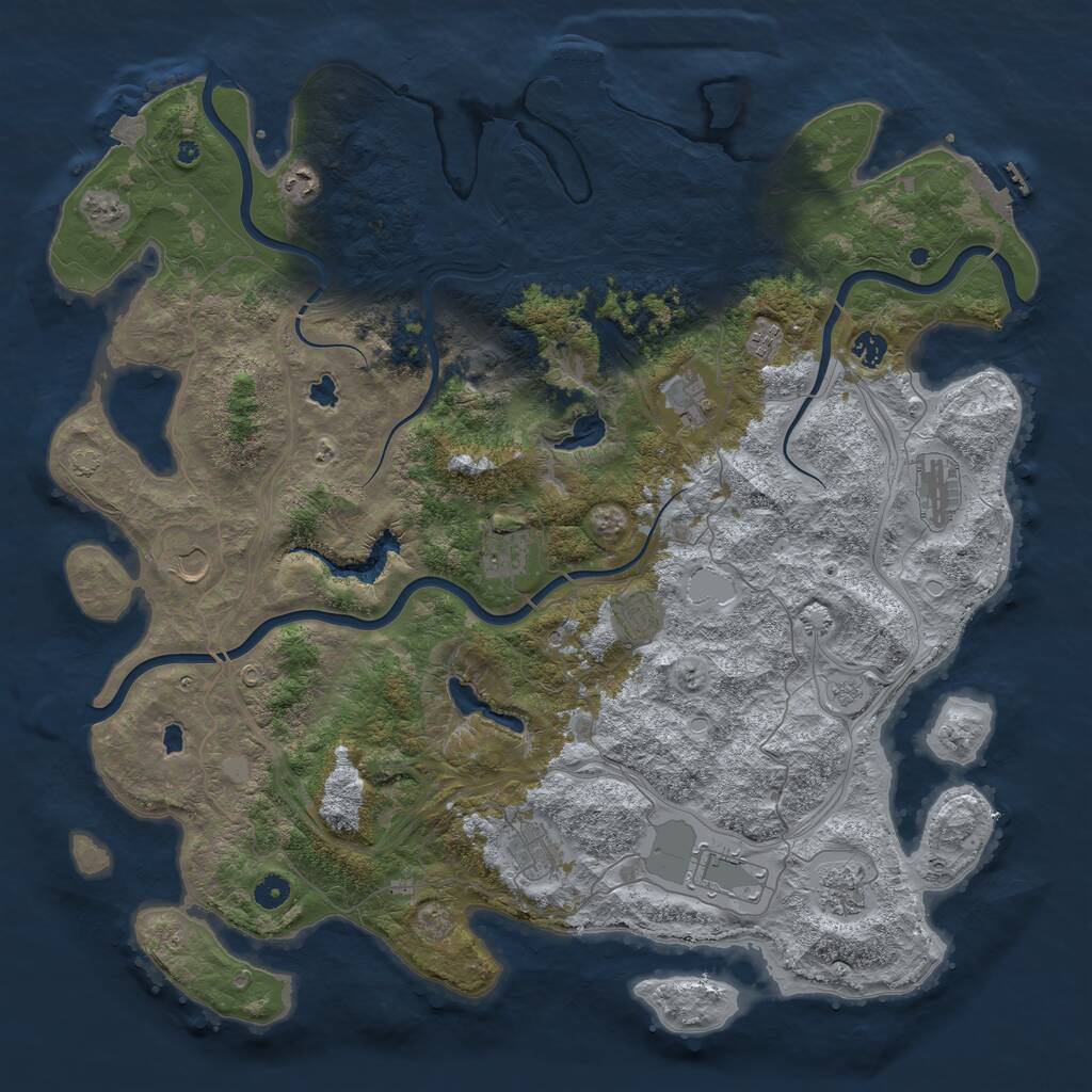 Rust Map: Procedural Map, Size: 4800, Seed: 1752359476, 17 Monuments