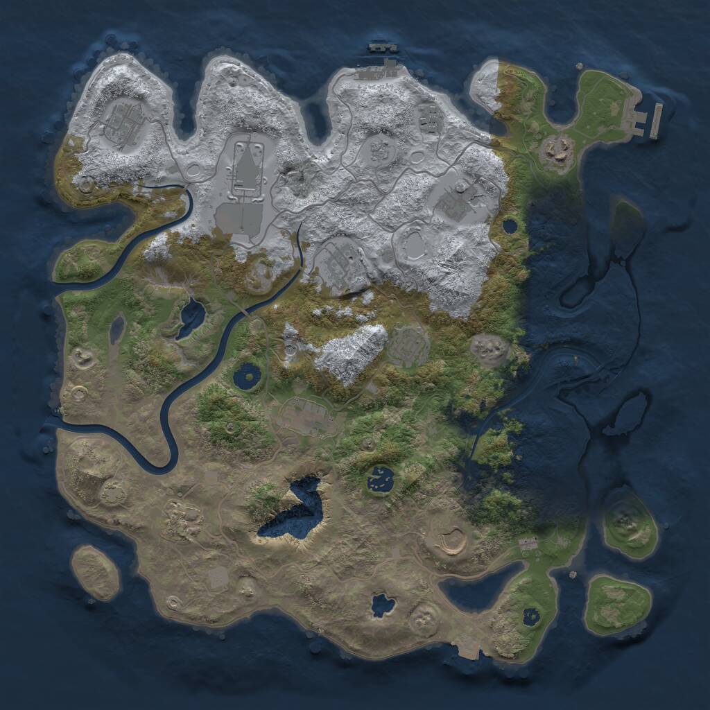 Rust Map: Procedural Map, Size: 4000, Seed: 508319173, 17 Monuments