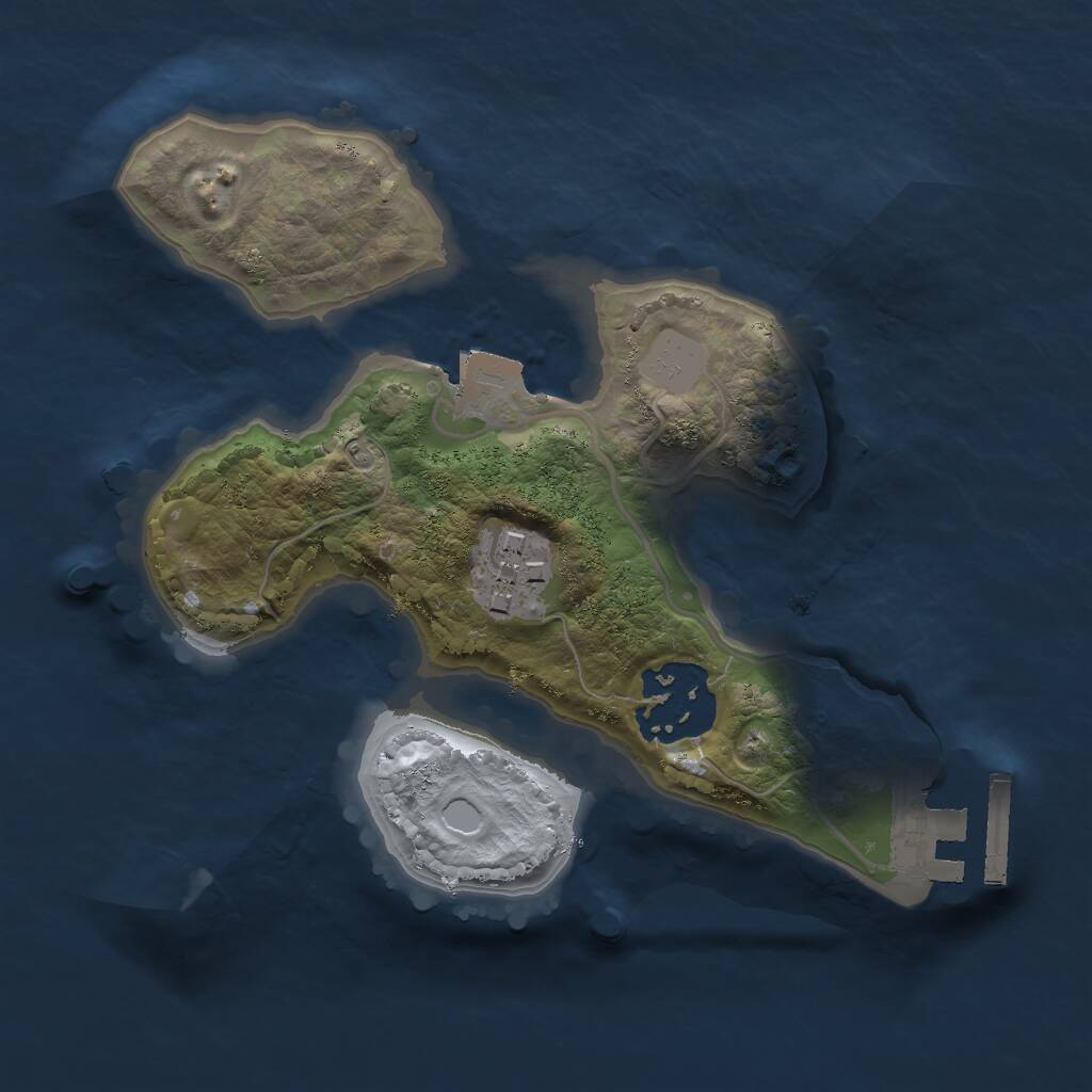 Rust Map: Procedural Map, Size: 2000, Seed: 50021, 4 Monuments