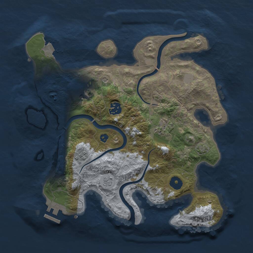Rust Map: Procedural Map, Size: 3000, Seed: 562821038, 9 Monuments