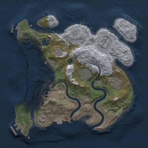 Thumbnail Rust Map: Procedural Map, Size: 3000, Seed: 693258879, 13 Monuments