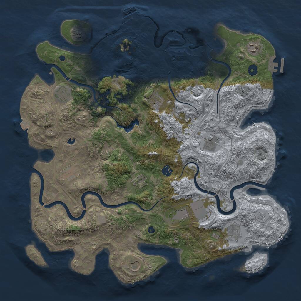 Rust Map: Procedural Map, Size: 4250, Seed: 1283703898, 17 Monuments