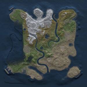Thumbnail Rust Map: Procedural Map, Size: 3000, Seed: 124720684, 13 Monuments