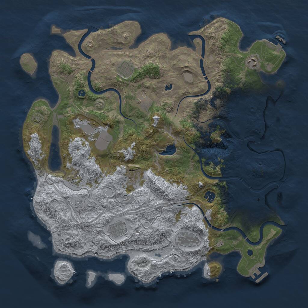Rust Map: Procedural Map, Size: 4250, Seed: 334383278, 16 Monuments