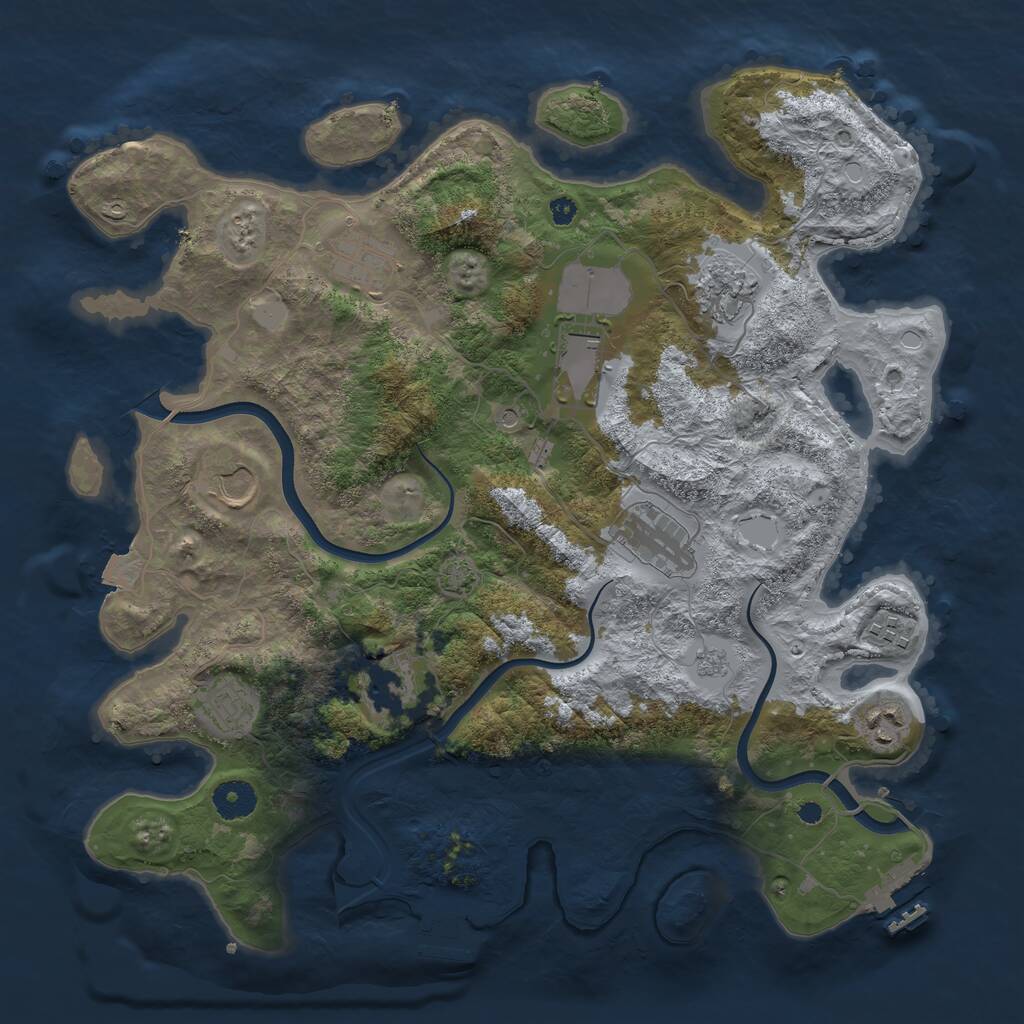 Rust Map: Procedural Map, Size: 3750, Seed: 1994917742, 15 Monuments