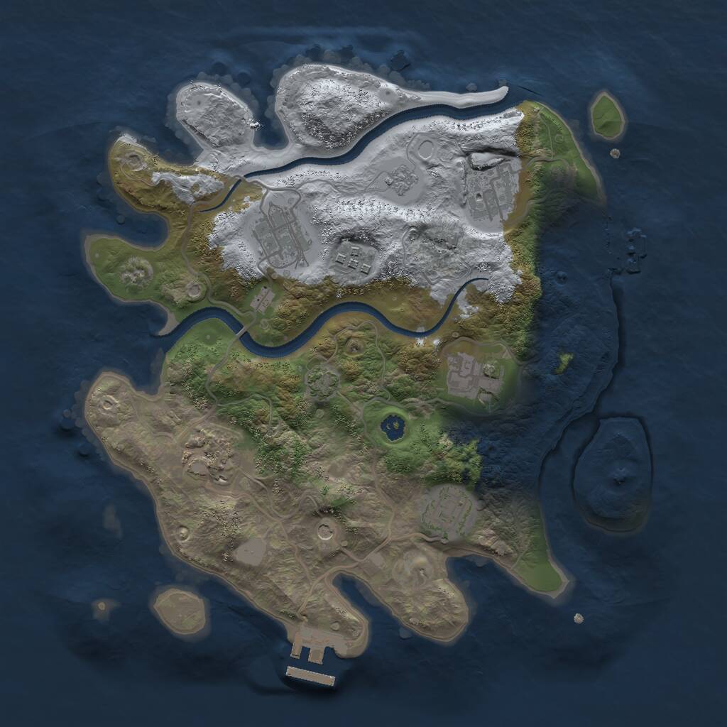 Rust Map: Procedural Map, Size: 3000, Seed: 9475316, 12 Monuments