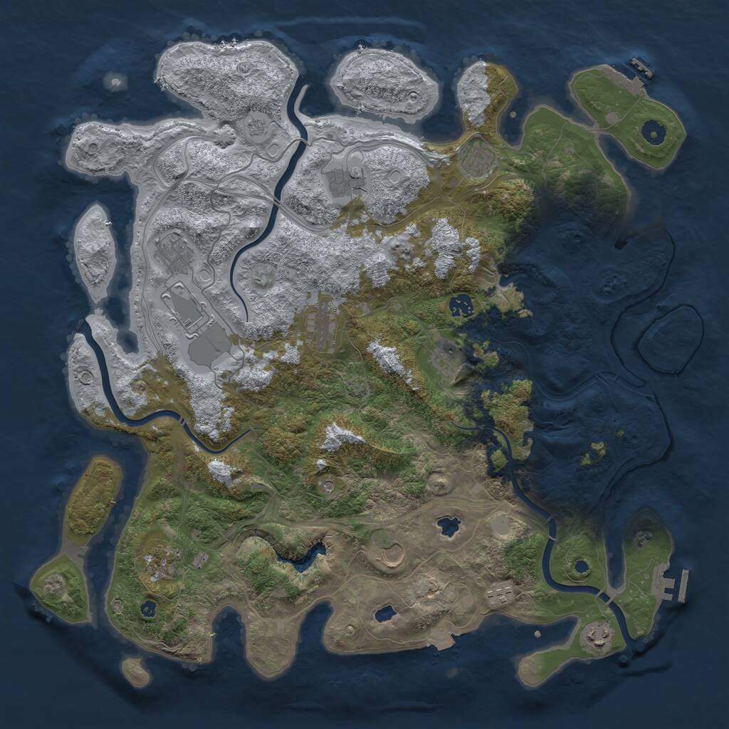 Rust Map: Procedural Map, Size: 4500, Seed: 468751322, 17 Monuments