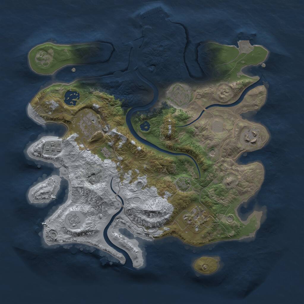 Rust Map: Procedural Map, Size: 3000, Seed: 2103626115, 11 Monuments
