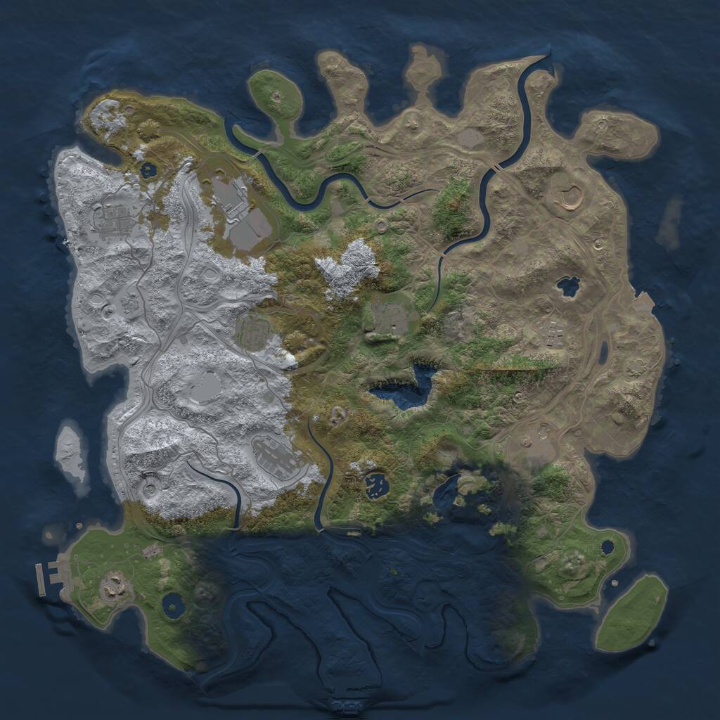 Rust Map: Procedural Map, Size: 4411, Seed: 321970286, 16 Monuments