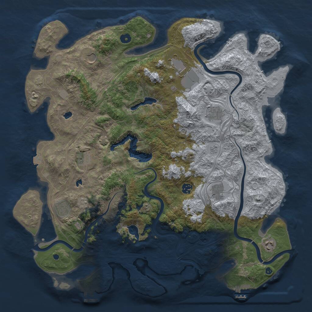 Rust Map: Procedural Map, Size: 4500, Seed: 536153213, 15 Monuments