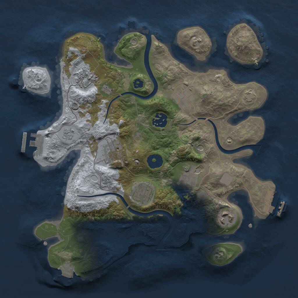 Rust Map: Procedural Map, Size: 3000, Seed: 303571319, 13 Monuments