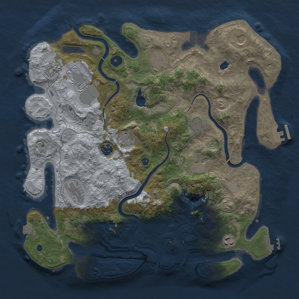 Rust Map: Procedural Map, Size: 4000, Seed: 315427940, 17 Monuments