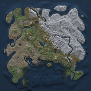 Thumbnail Rust Map: Procedural Map, Size: 4500, Seed: 356534677, 17 Monuments