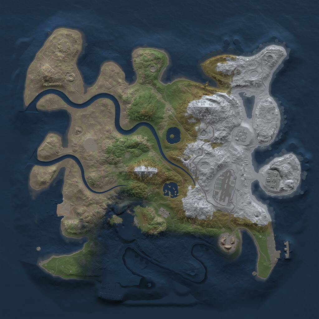 Rust Map: Procedural Map, Size: 3000, Seed: 68991, 11 Monuments