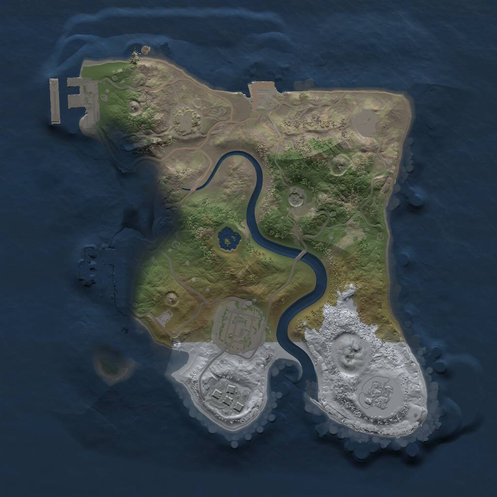 Rust Map: Procedural Map, Size: 2200, Seed: 1246574384, 8 Monuments