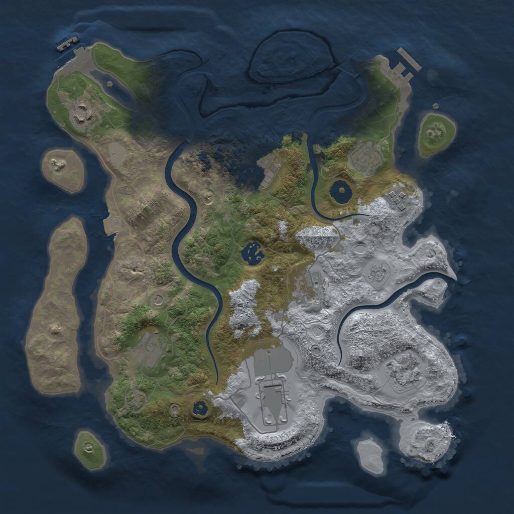 Rust Map: Procedural Map, Size: 3500, Seed: 69427824, 15 Monuments