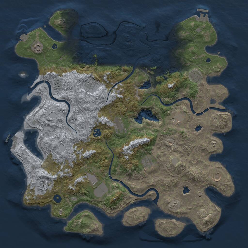 Rust Map: Procedural Map, Size: 4500, Seed: 531140755, 17 Monuments