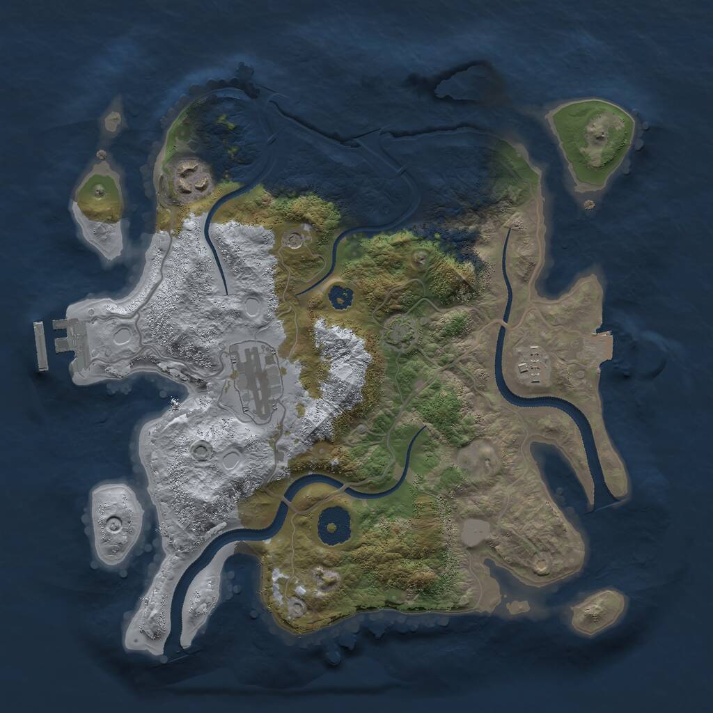 Rust Map: Procedural Map, Size: 2925, Seed: 17777, 7 Monuments
