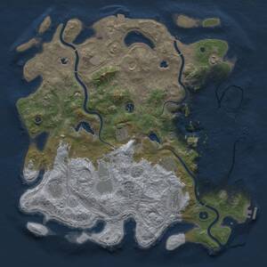 Thumbnail Rust Map: Procedural Map, Size: 4500, Seed: 536153214, 16 Monuments