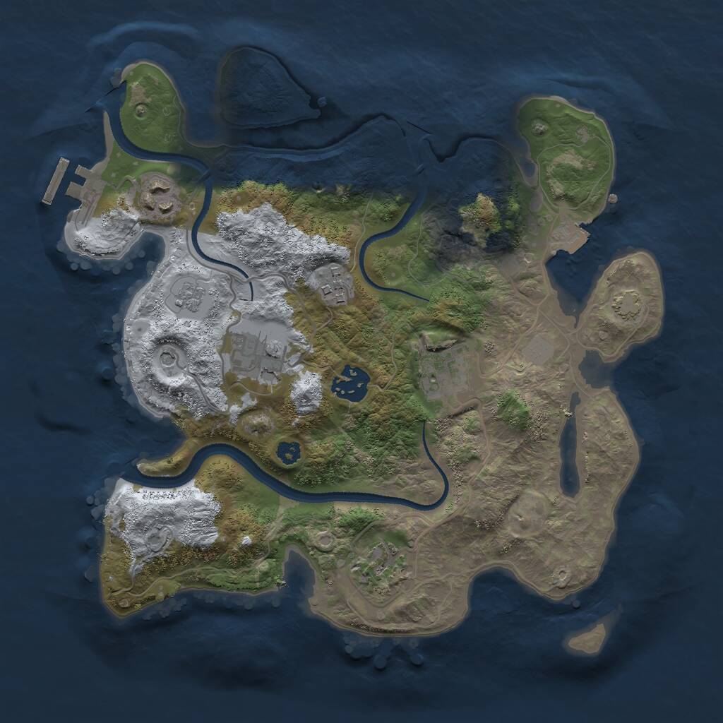 Rust Map: Procedural Map, Size: 3000, Seed: 1346874991, 11 Monuments