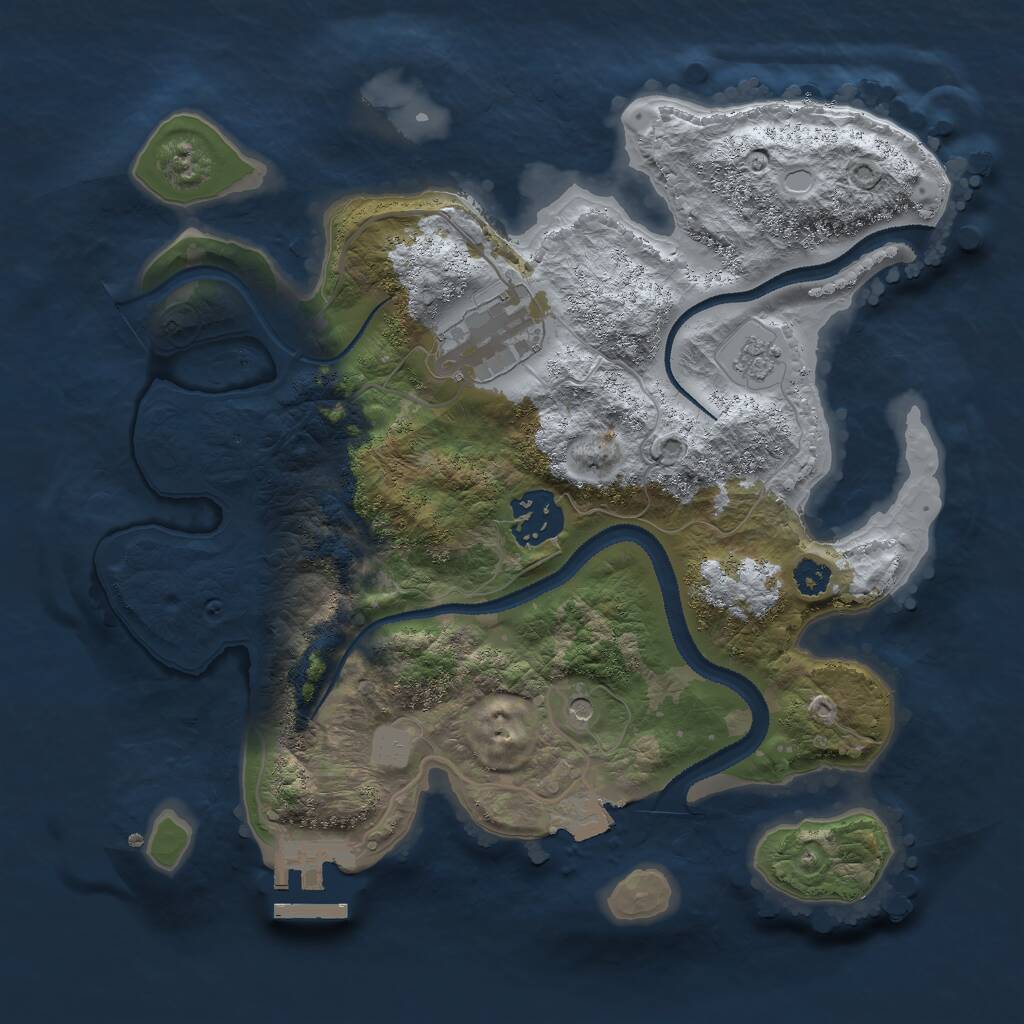 Rust Map: Procedural Map, Size: 2800, Seed: 862460105, 6 Monuments