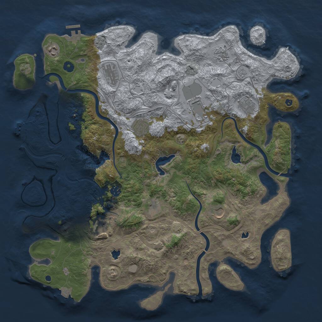 Rust Map: Procedural Map, Size: 4501, Seed: 325477, 17 Monuments