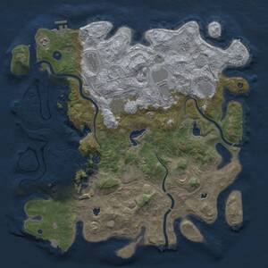 Thumbnail Rust Map: Procedural Map, Size: 4501, Seed: 325477, 17 Monuments