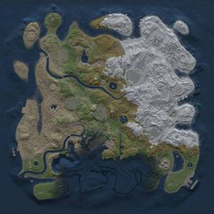 Thumbnail Rust Map: Procedural Map, Size: 4000, Seed: 3831, 15 Monuments