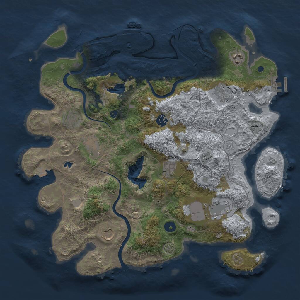 Rust Map: Procedural Map, Size: 4000, Seed: 927836, 15 Monuments