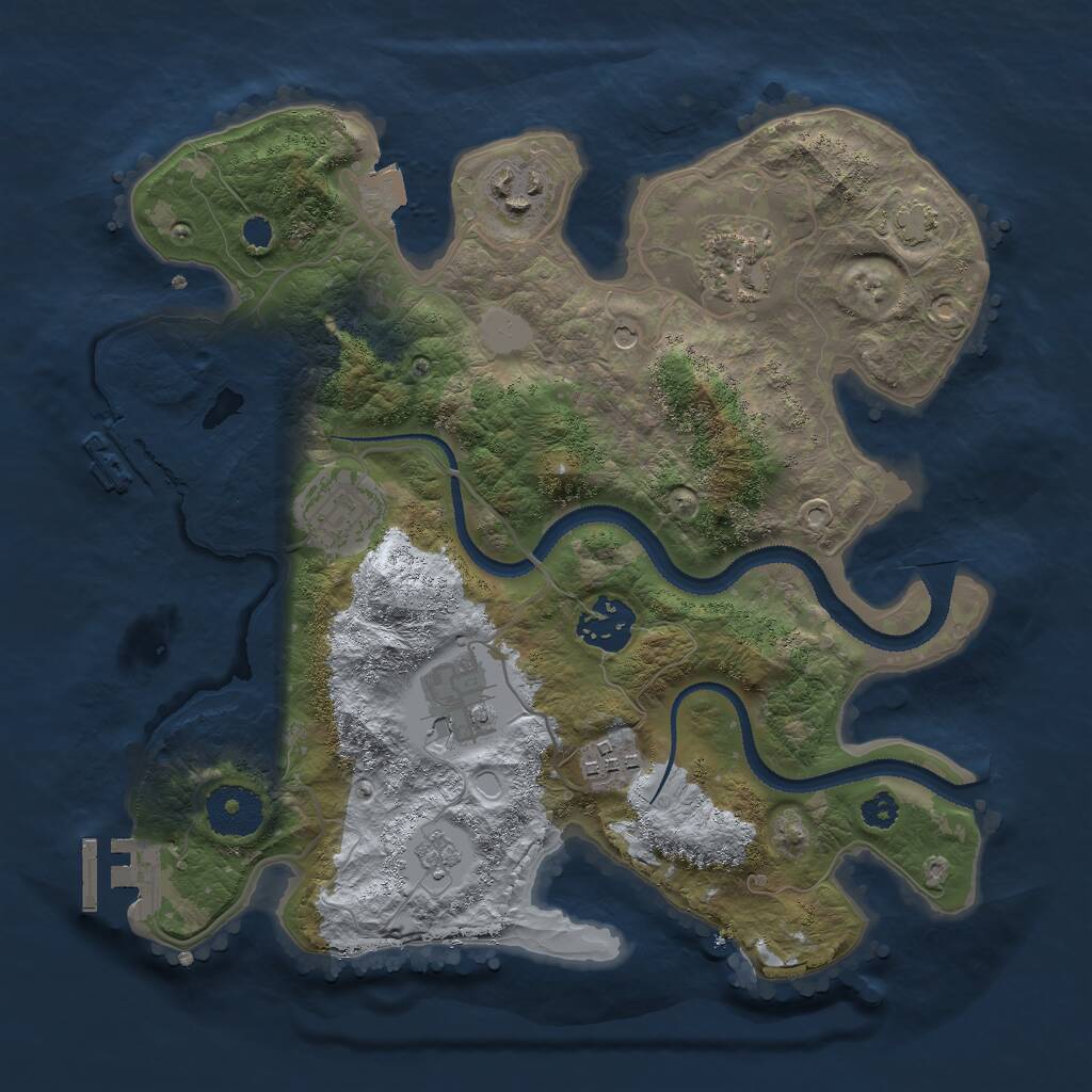 Rust Map: Procedural Map, Size: 3000, Seed: 6309182, 12 Monuments