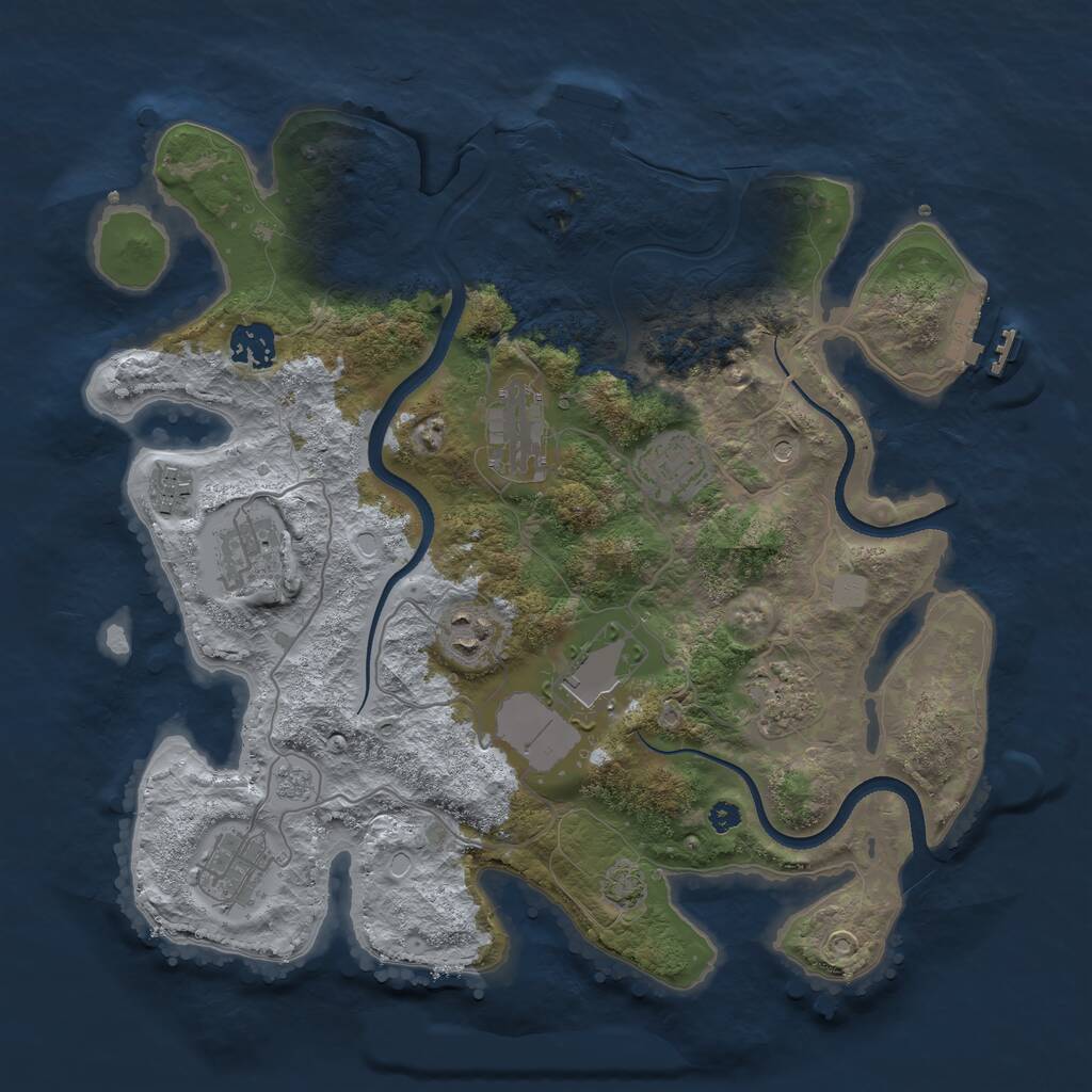 Rust Map: Procedural Map, Size: 3500, Seed: 20384, 15 Monuments
