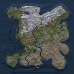 Thumbnail Rust Map: Procedural Map, Size: 3500, Seed: 1374271000, 15 Monuments