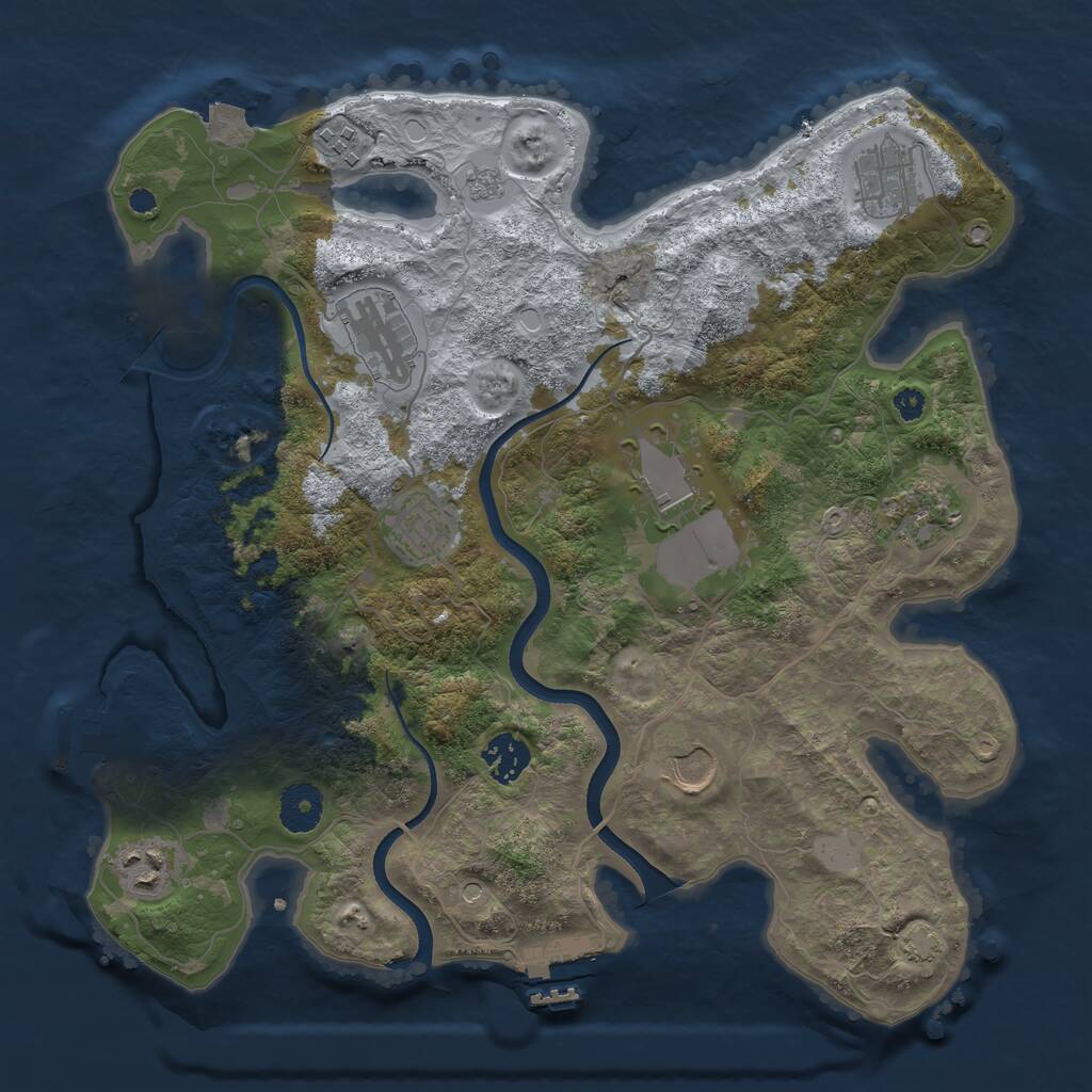 Rust Map: Procedural Map, Size: 3500, Seed: 1374271000, 15 Monuments