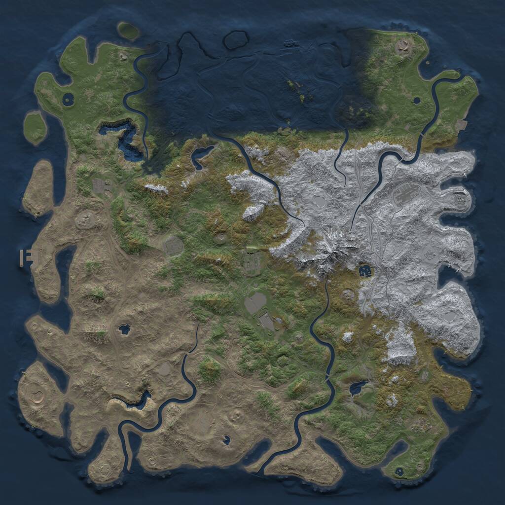 Rust Map: Procedural Map, Size: 6000, Seed: 1960239681, 17 Monuments